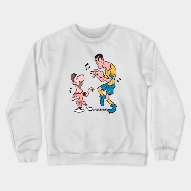 Messi and Cristiano Ronaldo last dance Crewneck Sweatshirt by Momani